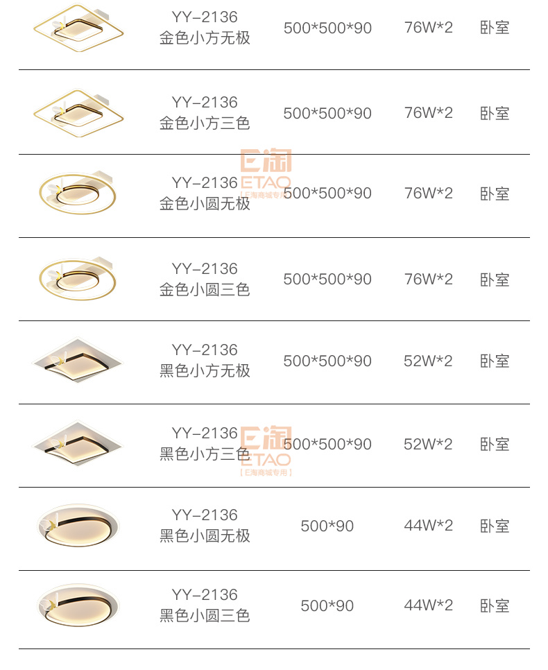 【E淘-灯饰上新】现代风格品牌 —越凡