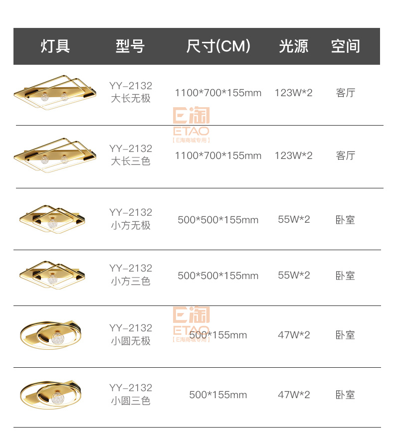 【E淘-灯饰上新】现代风格品牌 —越凡